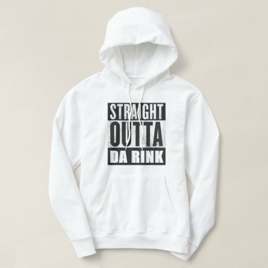 Straight Outta da Rink Hoodie White (Design voorkant)