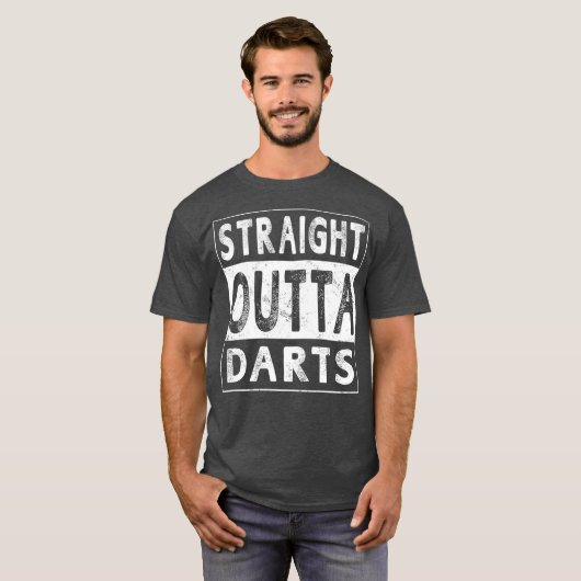 Straight Outta Darts Funny Novelty Gift Unisex T-shirt (Voorkant volledig)