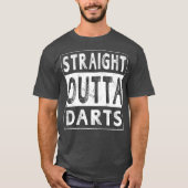 Straight Outta Darts Funny Novelty Gift Unisex T-shirt (Voorkant)