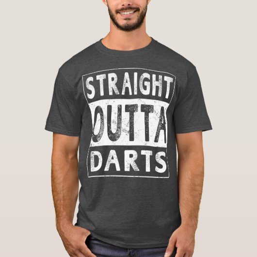 Straight Outta Darts Funny Novelty Gift Unisex T-shirt (Voorkant)