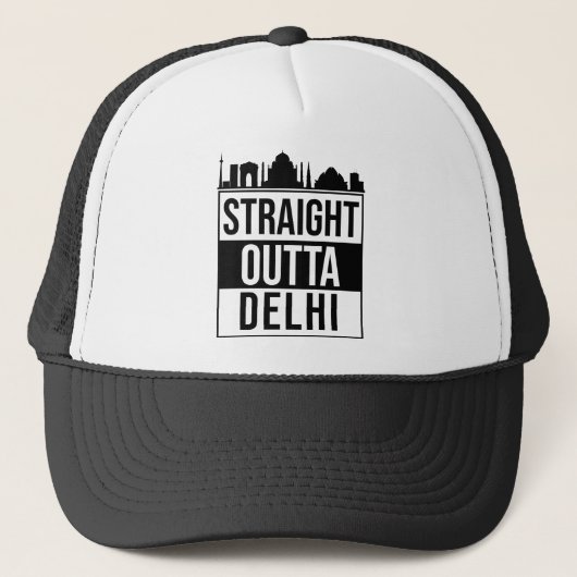 Straight Outta Delhi India Trucker Pet (Voorkant)