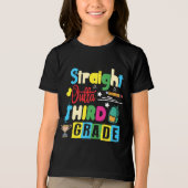 Straight Outta derde graad vierde klasser Tri-Blend Shirt (Voorkant)