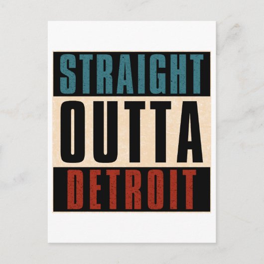 Straight Outta Detroit Michigan MI Briefkaart (Voorkant)