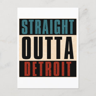 Straight Outta Detroit Michigan MI Feestdagenkaart