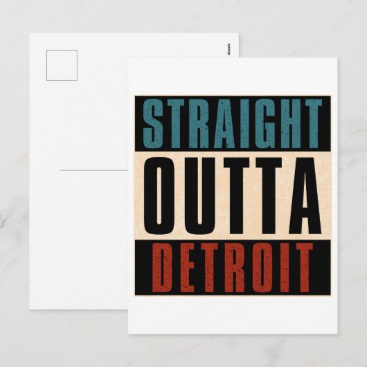 Straight Outta Detroit Michigan MI Feestdagenkaart (Voorkant / Achterkant)