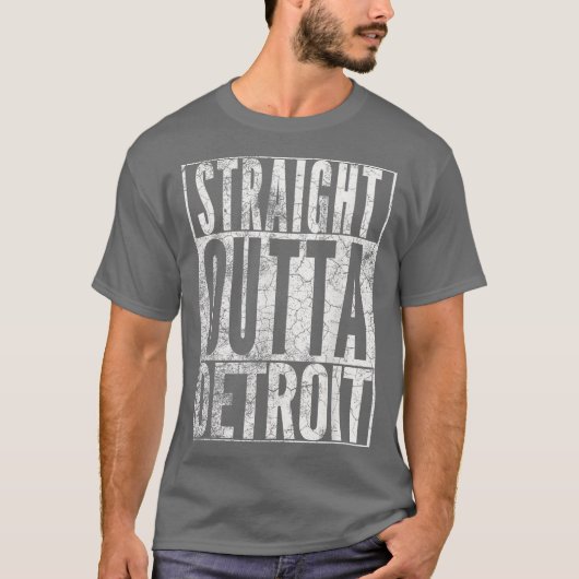 STRAIGHT OUTTA DETROIT SHIRT Michigan  Vintage (Voorkant)