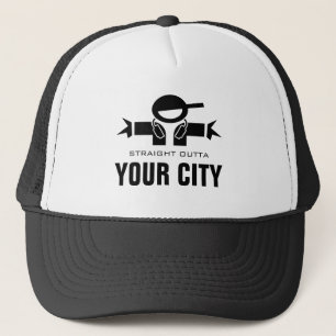 Straight Outta DJ trucker hat   Voeg je plaatsnaam Trucker Pet