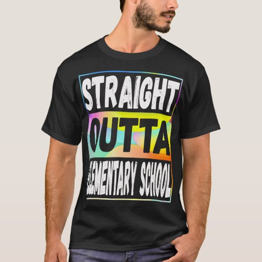 Straight Outta Elementary School Afstuderen Colorf T-shirt (Voorkant)