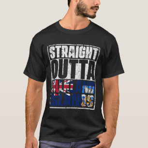Straight Outta falkland Islands Flag T-shirt