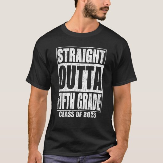 Straight Outta Fifth Grade Graduation 2023 5th Gra T-shirt (Voorkant)