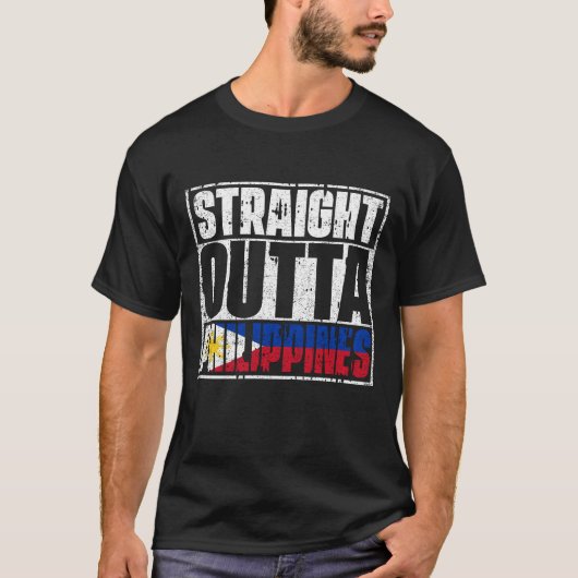 Straight Outta Filippijnse vlag T-shirt (Voorkant)