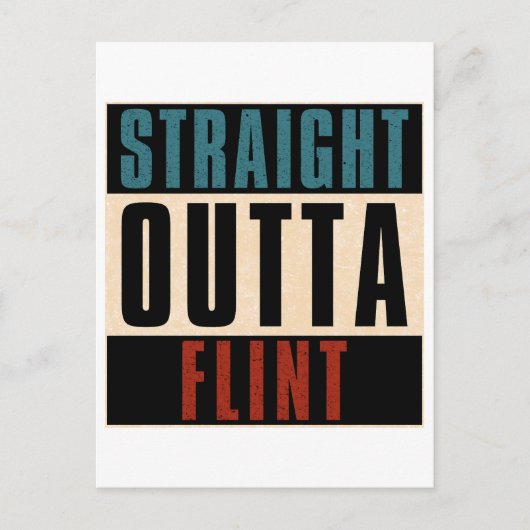 Straight Outta Flint Michigan MI Briefkaart (Voorkant)