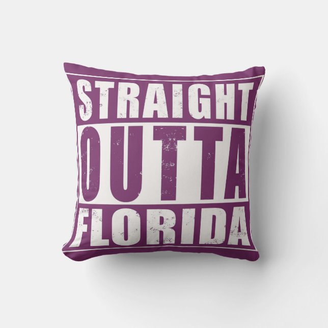 Straight Outta Florida Word Art Kussen (Voorkant)