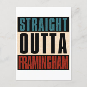 Straight Outta Framingham Massachusetts MA Briefkaart
