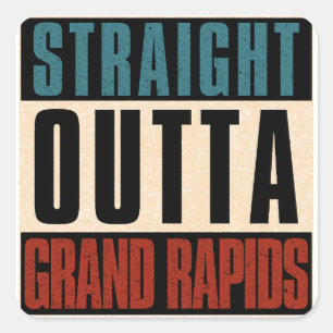 Straight Outta Grand Rapids Michigan MI Vierkante Sticker