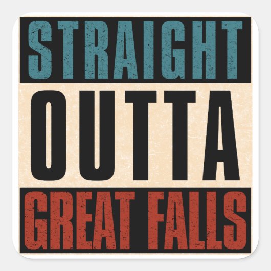 Straight Outta Great Herfsten Montana MT Vierkante Sticker (Voorkant)