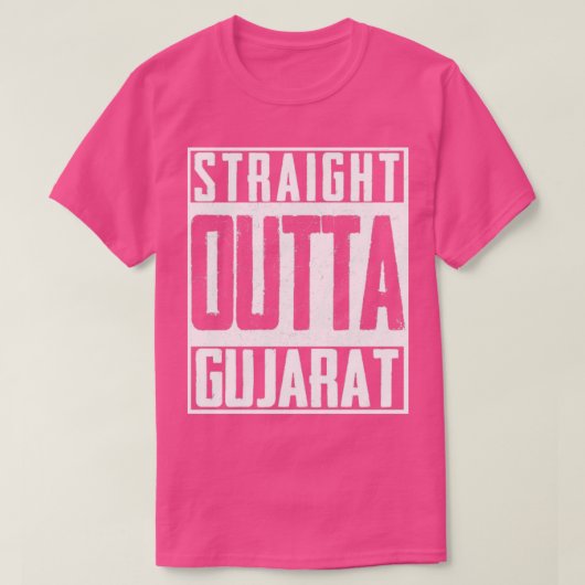Straight Outta Gujarat India Indian Cricket T-shirt (Design voorkant)