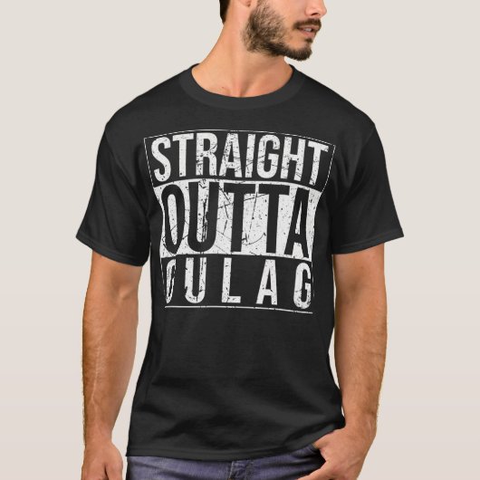 Straight Outta Gulag Video Computer Shooter Gamer T-shirt (Voorkant)