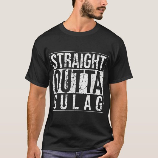 Straight Outta Gulag Video Computer Shooter Gamer T-shirt (Voorkant)