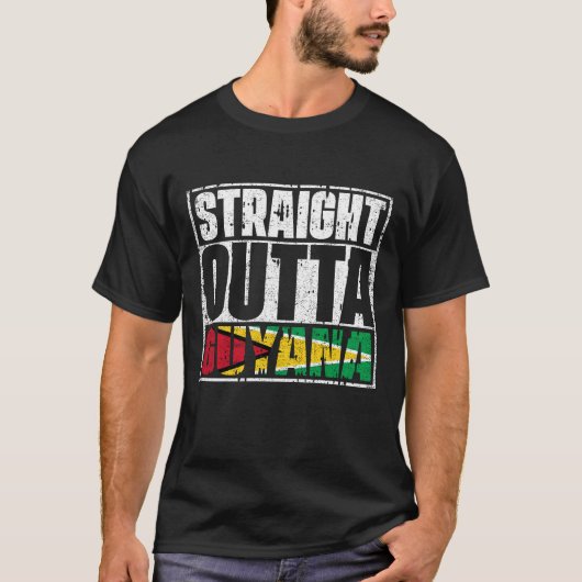 Straight Outta Guyana-vlag T-shirt (Voorkant)