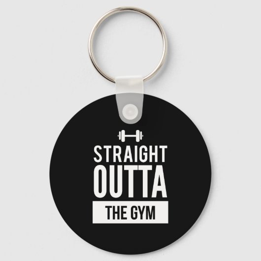 Straight Outta Gym Fitness Exercise Funny T Shirt Sleutelhanger (Voorkant)
