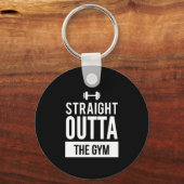 Straight Outta Gym Fitness Exercise Funny T Shirt Sleutelhanger (Voorkant)