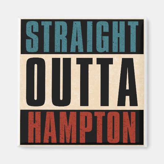 Straight Outta Hampton Virginia VA Magneet (Voorkant)