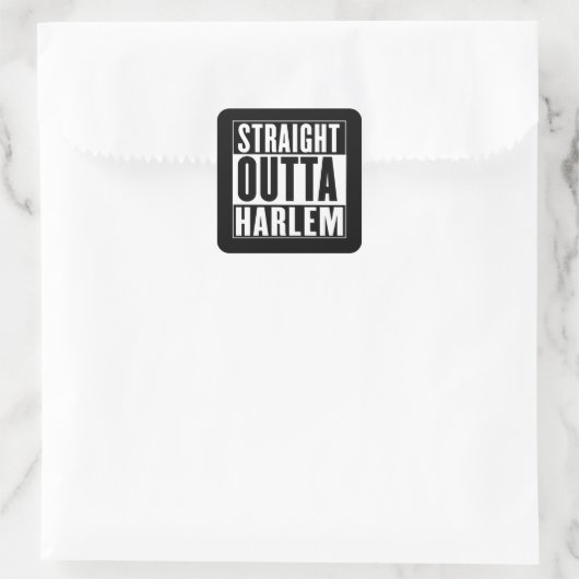 Straight Outta Harlem Vierkante Sticker (Tas)