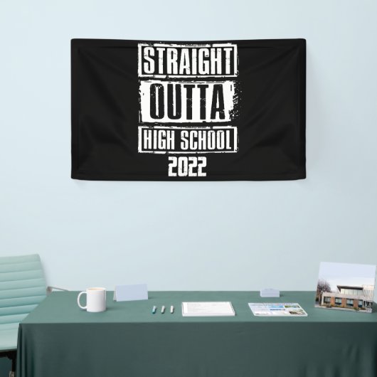 Straight Outta High School 2022 Afstuderen Spandoek (Beurs)