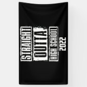 Straight Outta High School 2022 Afstuderen Spandoek (Verticaal)