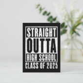 Straight Outta High School 2025 (noodlijdend) Briefkaart (Staand voorkant)