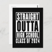 Straight Outta High School Class of 2024 Briefkaart (Voorkant / Achterkant)