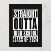 Straight Outta High School Class of 2024 Briefkaart (Voorkant)
