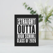 Straight Outta High School Class of 2026 Briefkaart (Staand voorkant)