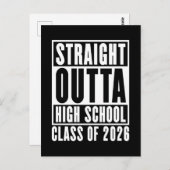 Straight Outta High School Class of 2026 Briefkaart (Voorkant / Achterkant)
