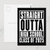 Straight Outta High School Class van 2025 Briefkaart (Voorkant / Achterkant)