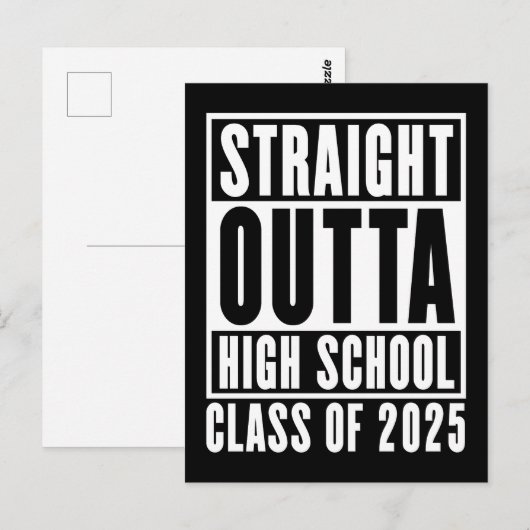 Straight Outta High School Class van 2025 Briefkaart (Voorkant / Achterkant)