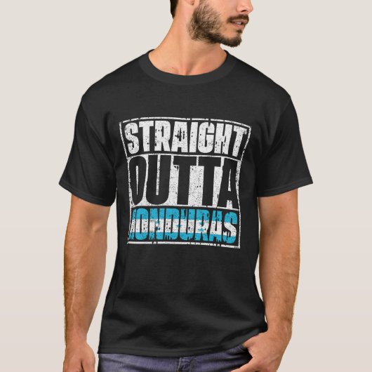 Straight Outta Honduras Flag T-shirt (Voorkant)