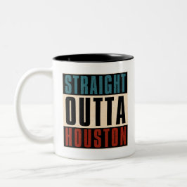 Straight Outta Houston Texas TX Verenigde Staten Tweekleurige Koffiemok