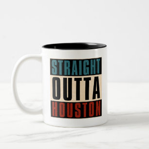 Straight Outta Houston Texas TX Verenigde Staten Tweekleurige Koffiemok