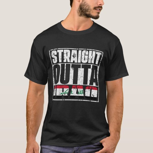 Straight Outta Irak Flag T-shirt (Voorkant)