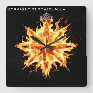 Straight Outta Irkalla logo/Gekroonde Ster van Ina Vierkante Klok