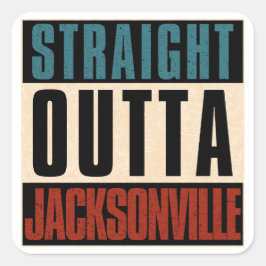 Straight Outta Jacksonville Florida FL Verenigde S Vierkante Sticker