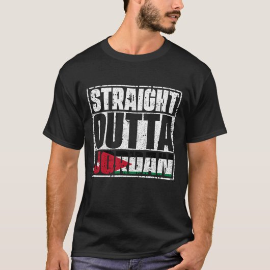 Straight Outta Jordan Flag T-shirt (Voorkant)