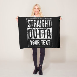 Straight Outta - Jouw tekst  jaren 80 toevoegen Fleece Deken
