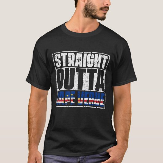 Straight Outta Kaapverdische vlag T-shirt (Voorkant)