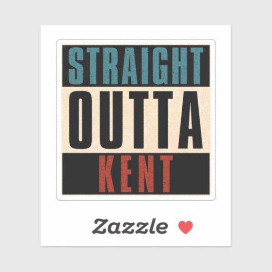 Straight Outta Kent Washington WA Verenigd Koninkr Sticker (Vel)