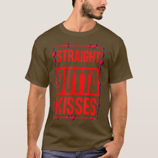 Straight Outta Kisses Valentijn Fun Mam Pap Kinder T-shirt