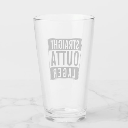 Straight Outta Lager Beer Glas (Achterkant)
