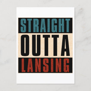 Straight Outta Lansing Michigan MI Briefkaart
